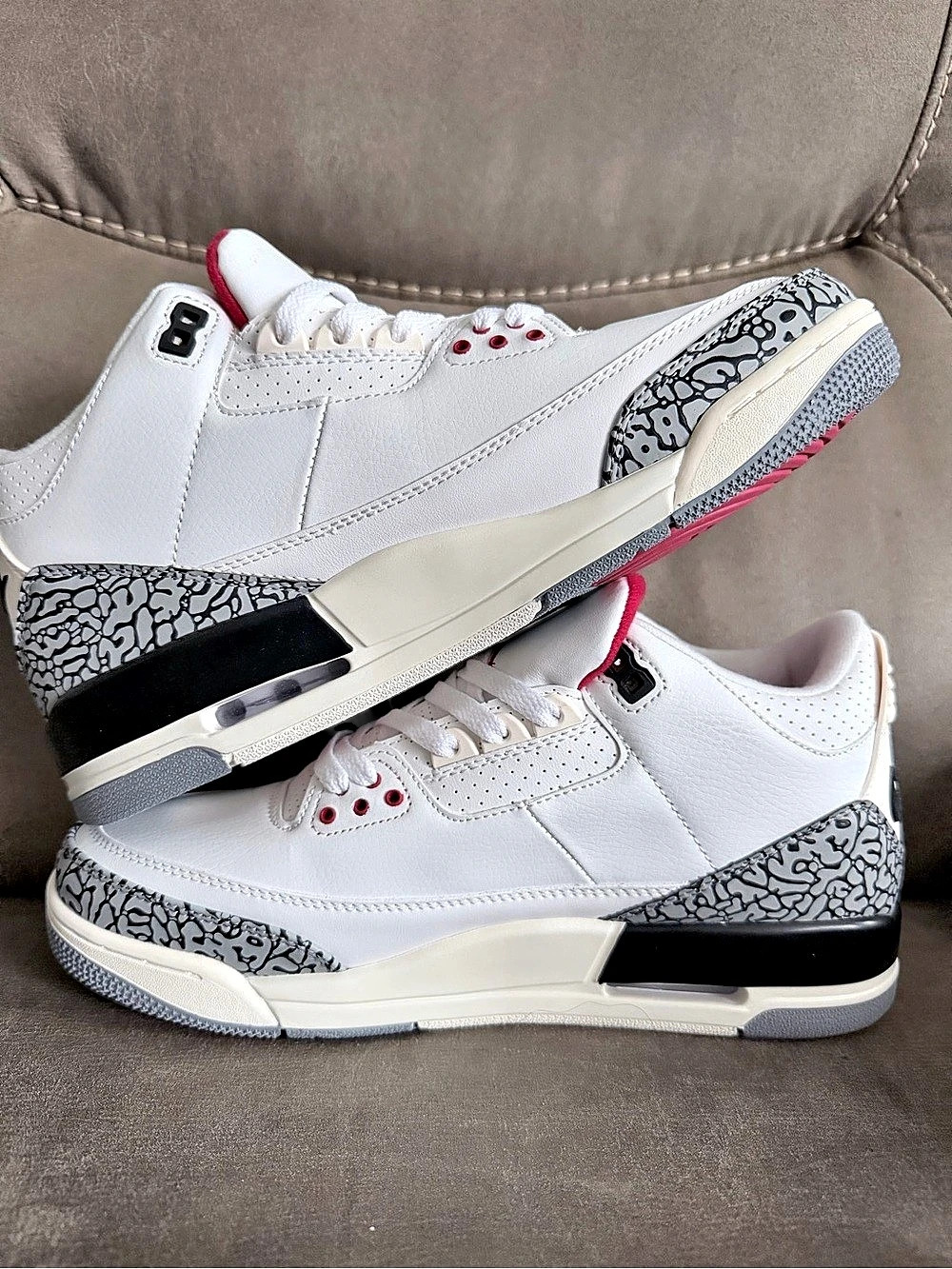 Nike Air Jordan 3 Elephant Print White Sneakers Like New